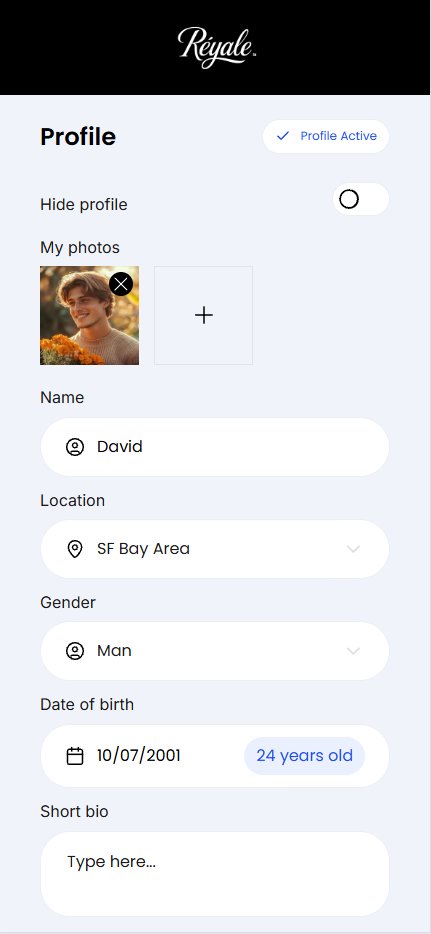 Reyale profile screen